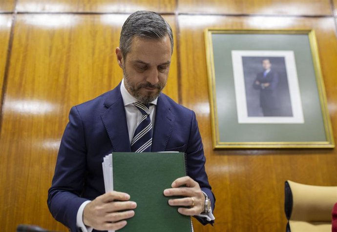 Juan Bravo, consejero de Hacienda, Industria y Energía, en comisión parlamentari