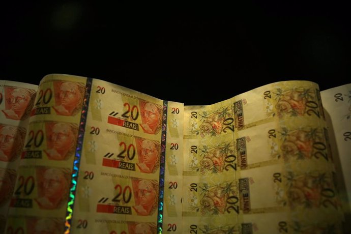 Brazilian real notes are seen at the Bank of Brazil Cultural Center (CCBB) in Ri