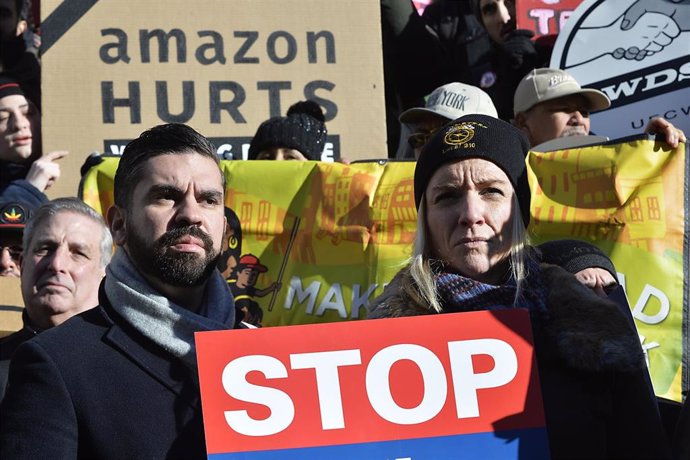 Protestas en Nueva York contra la nueva sede de Amazon en la ciudad