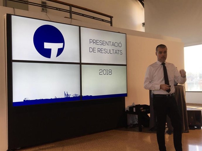 El presidente del Puerto de Tarragona, Josep Maria Cruset, durante la presentaci