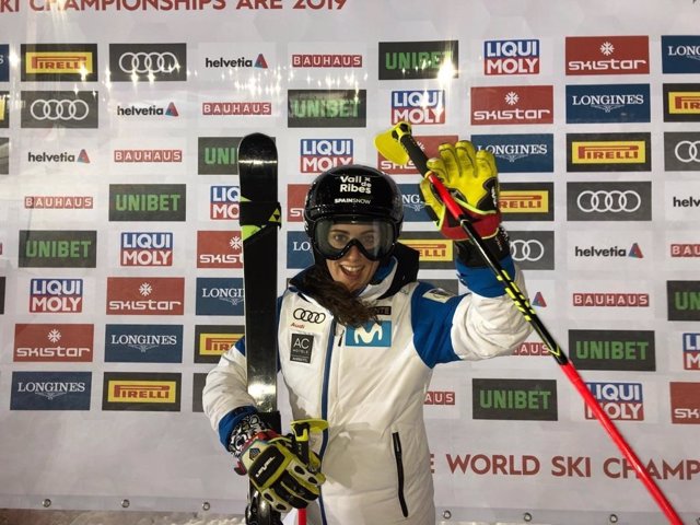 La española Núria Pau, en el Campeonato del Mundo de esquí alpino
