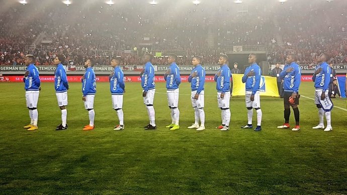 Varios jugadores de la selección hondureña de fútbol