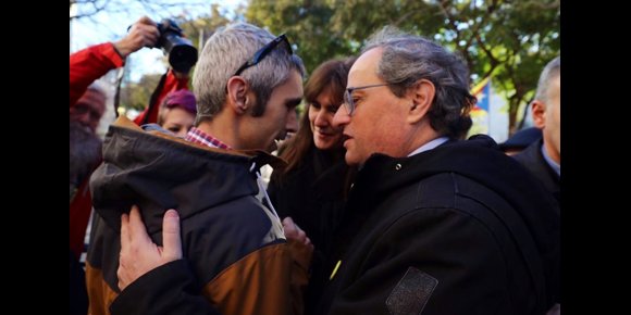 8. Torra acude a los juzgados a apoyar al joven que perdió un ojo el 1-O