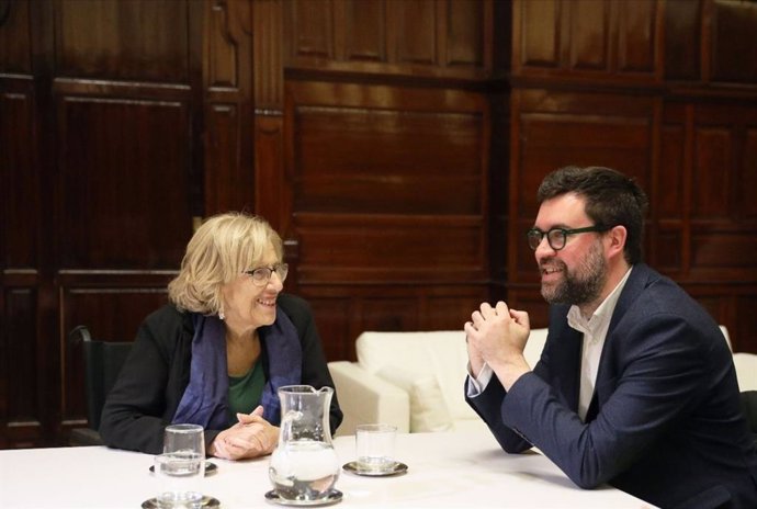 El alcalde de Palma, Antoni Noguera, y alcaldesa de Madrid, Manuela Carmena