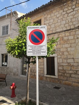 Señal de tráfico de Binissalem en catalán