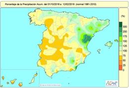 Balance hídrico. España alcanza un 8% de déficit de lluvias