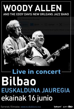 Woody Allen actuará en el palacio Euskalduna de Bilbao con su banda de jazz el 1