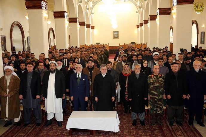 Abdulá Abdulá en el acto de conmemoración de la retirada soviética