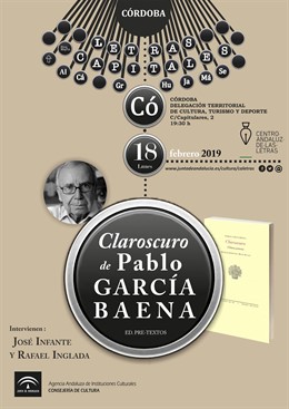 Cartel de la presentación de 'Claroscuro' de Pablo García Baena