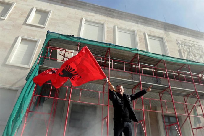 Manifestación en Tirana, Albania