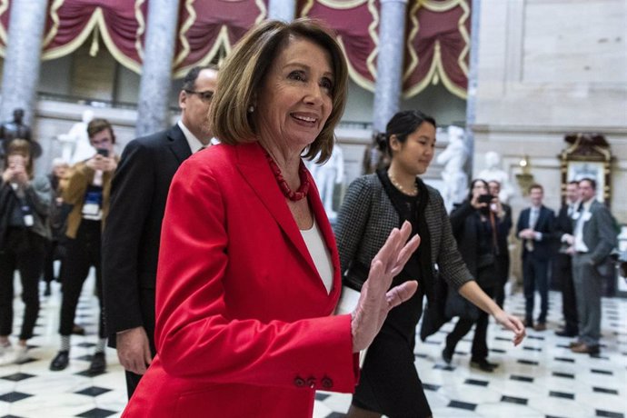 House Speaker Nancy Pelosi walks to vote