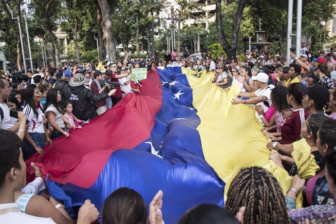 Manifestación conta el Gobierno de Nicolás Maduro en Venezuela