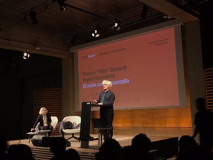 Ingrdi Guardiola i Franco 'Bifo' Berardi al CCCB