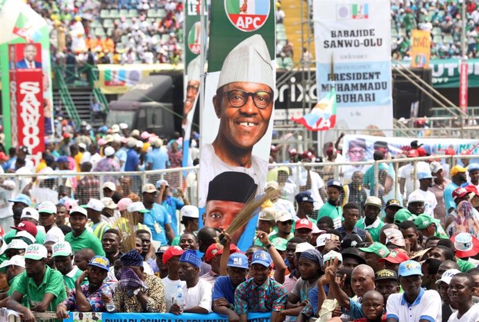 Acto de campaña del APC del presidente de Nigeria, Muhammadu Buhari, antes de la