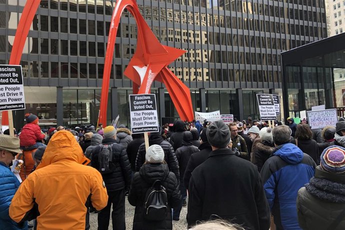 Manifestación contra Trump en Chicago