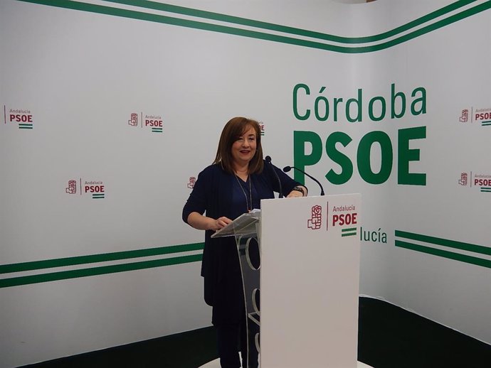 Soledad Pérez en la sede del PSOE-A de Córdoba