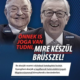Campaña del Gobierno húngaro contra juncker y Soros