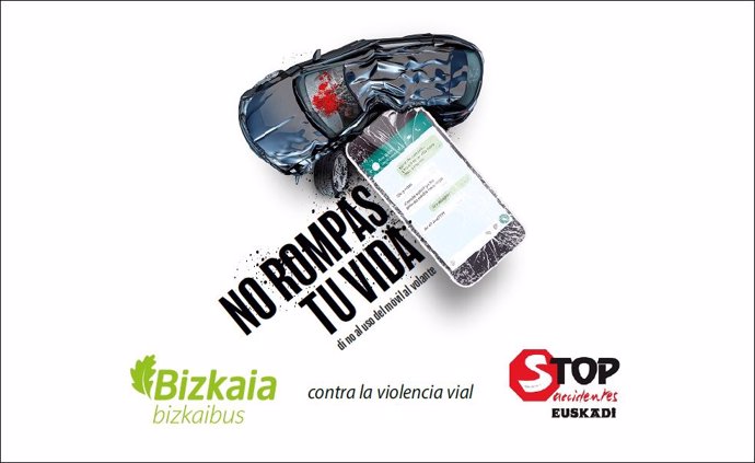 Bizkaibus y Stop Accidentes ponen en marcha una campaña para prevenir el uso del