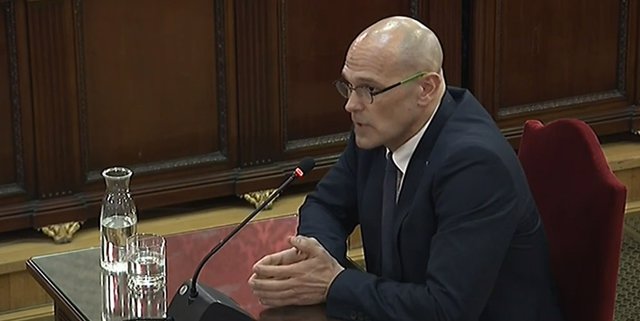 Raúl Romeva declara en el Tribunal Supremo durante el juicio al 'procés'