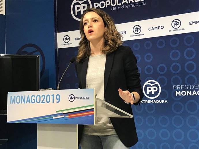 La portavoz del PP de Extremadura, Gema Cortés, en una imagen de archivo
