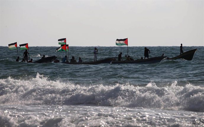 Flotilla palestina partiendo de Gaza para intentar romper el bloqueo israelí