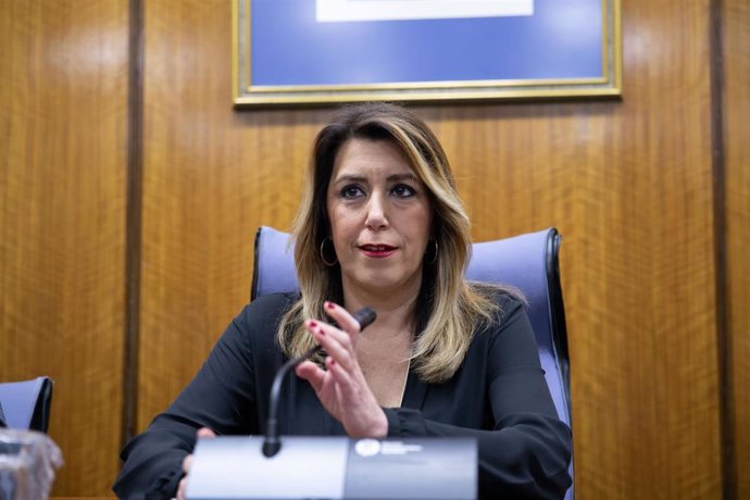 Susana Díaz, interviene en la reunión del Grupo Parlamentario Socialista