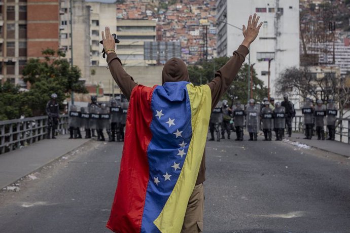 Protestas contra Maduro en Caracas el 23 de enero