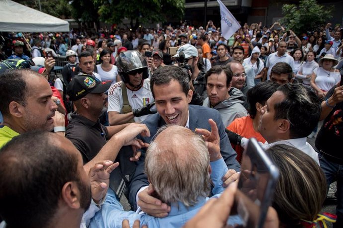 Manifestación en apoyo de Juan Guaidó