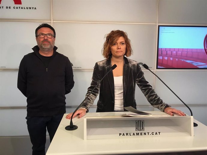 Elisenda Alamany y Joan Josep Nuet, miembros de la plataforma Sobiranistes.