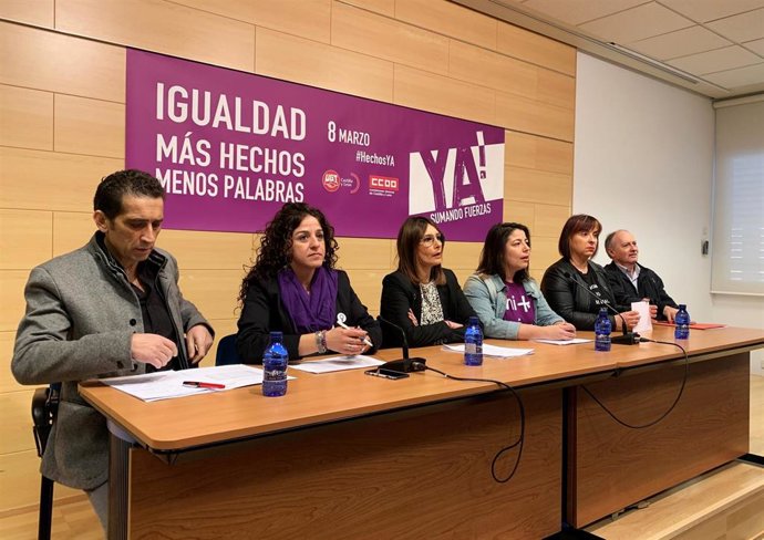 Valladolid.- Rueda de prensa UGT y CCOO sobre el 8M