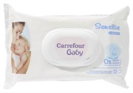 Carrefour retira 3 lotes de toallitas Carrefour Baby Sensitive 72 unidades por p