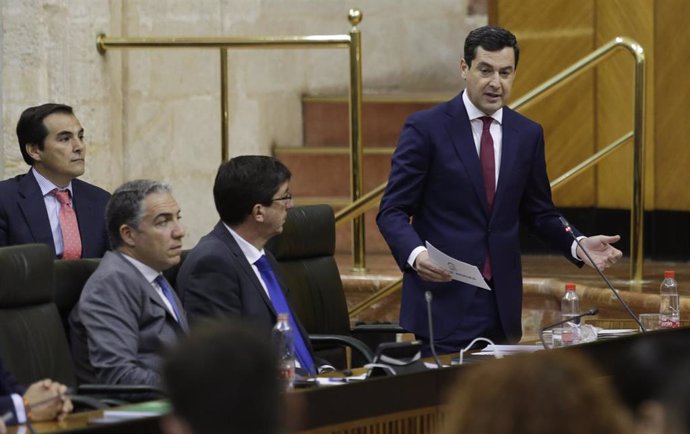 Sesión de control al gobierno en el Pleno del Parlamento andaluz 