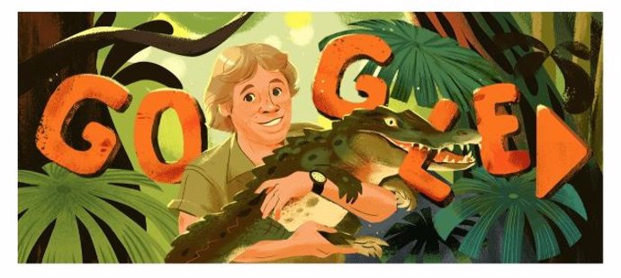 Google dedica un 'doodle' internacional a Steve Irwin, el conocido 'Cazador de c