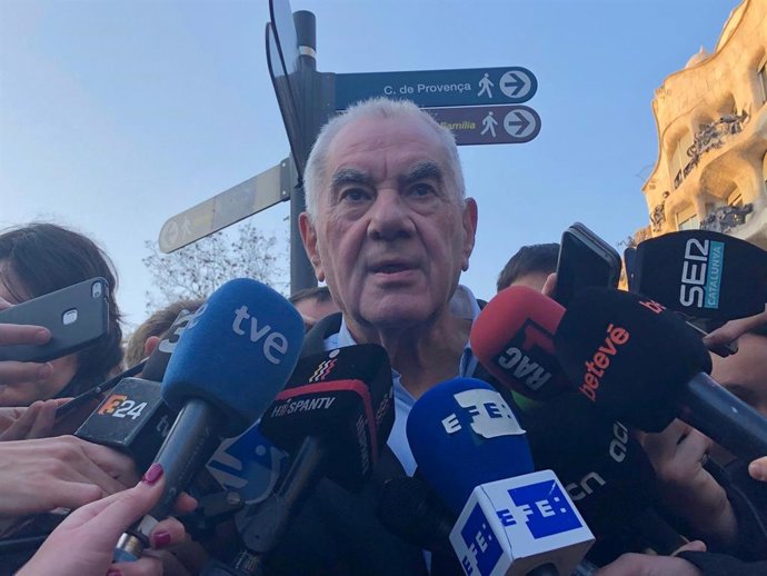 El candidat d'ERC a l'alcaldia de Barcelona, Ernest Maragall, durant la vaga gen