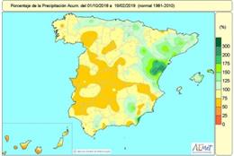 Balance hídrico. Precipitaciones acumuladas en España