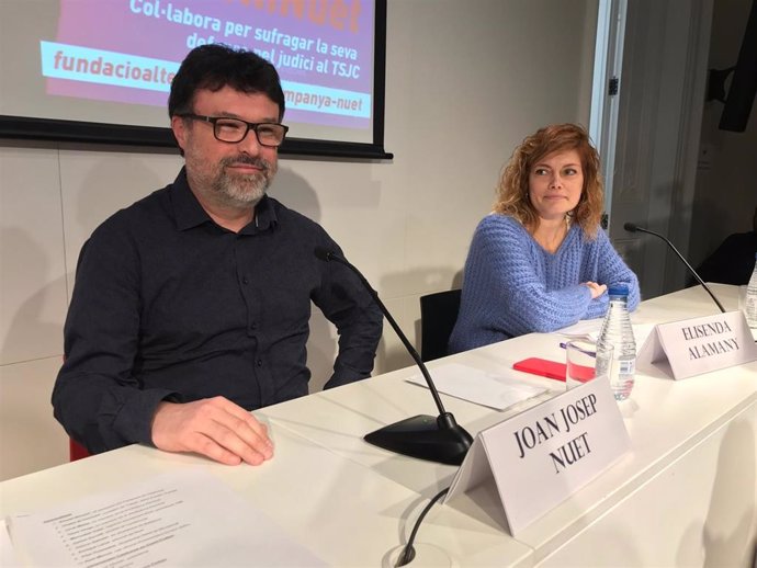 Los diputados del Parlament Joan Josep Nuet y Elisenda Alamany.