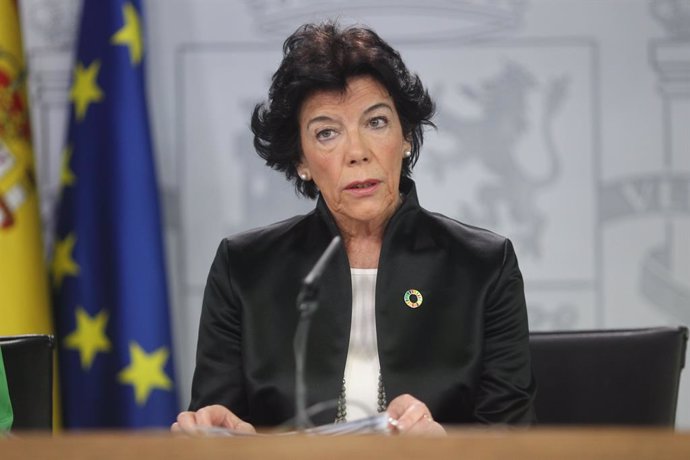 Isabel Celaá en la roda de premsa posterior al Consell de Ministres