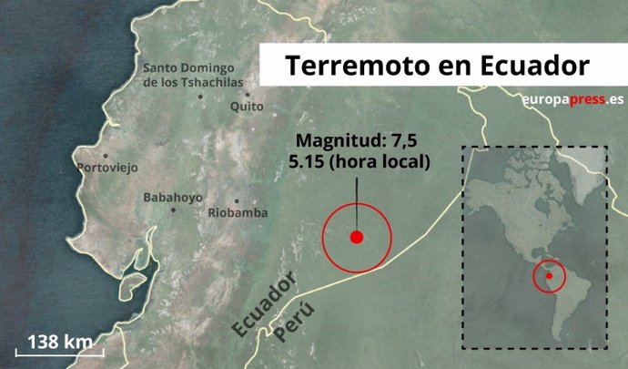 Portadilla del terremoto de 7.5 en Ecuador