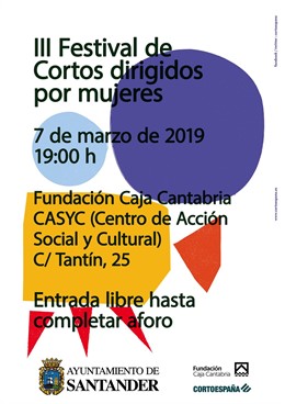 Cartel del III Festival de Cortos dirigido por Mujeres en Santander