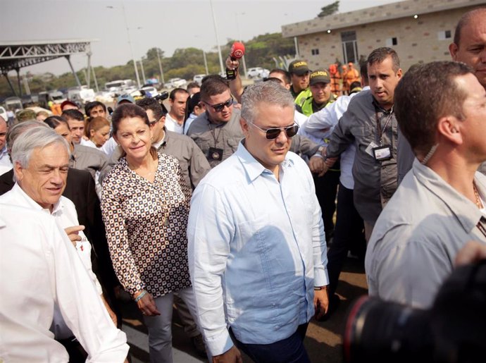 Ivan Duque y Sebastian Piñera en la frontera con Venezuela