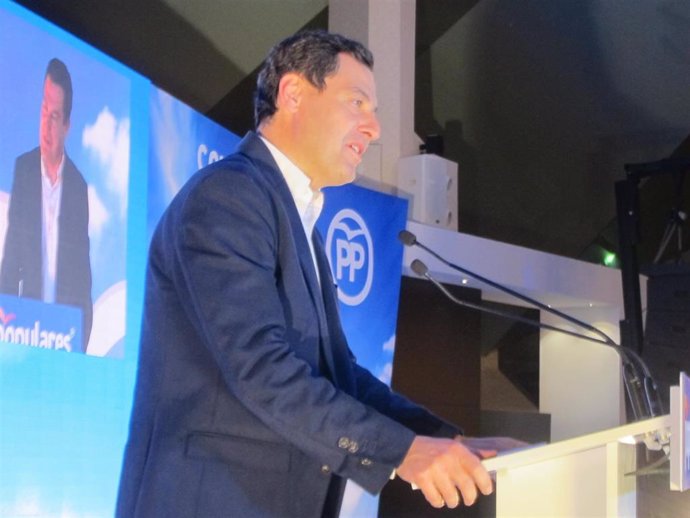 El presidente del PP-A y de la Junta de Andalucía, Juanma Moreno