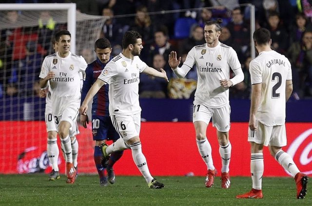 El delantero galés Gareth Bale celebra un gol con el Real Madrid