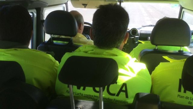 Efectivos del Infoca, en una imagen de anteriores operativos