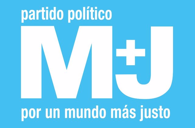 Logo del partido político Por Un Mundo Más Justo (M+J)