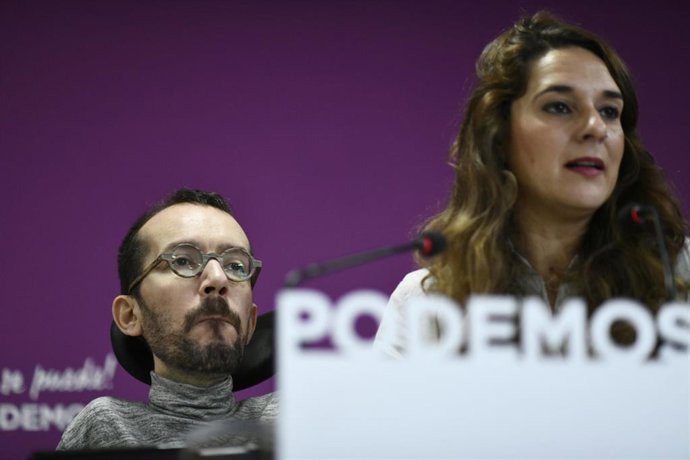 Rueda de prensa de Podemos sobre actualidad política y la situación presente de 