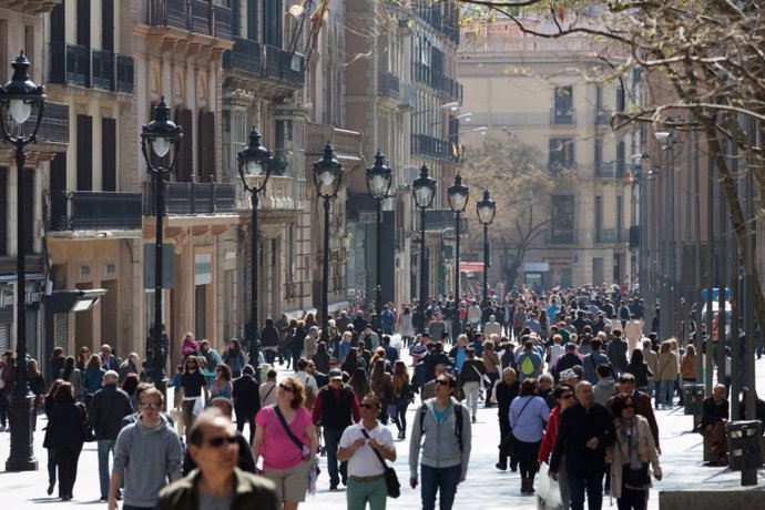 Portal de l'ngel, Barcelona, comer, botigues, turistes (recurs)