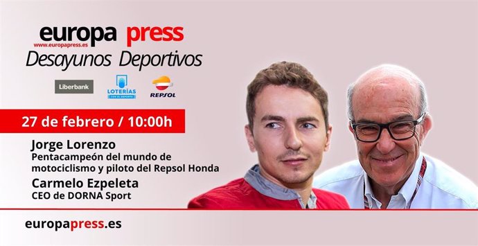 Jorge Lorenzo y Carmelo Ezpeleta, protagonistas este miércoles de los Desayunos 