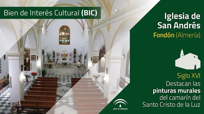 La iglesia de San Andrés de Fondón (Almería) será Bien de Interés Cultural