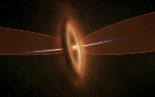 Evidencias de flujos de gas independientes en una estrella naciente