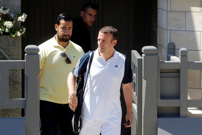 Emmanuel Macron y Alexandre Benalla